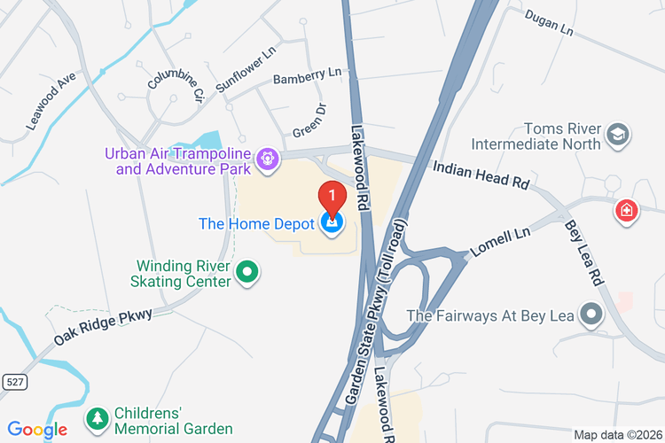 Map showing HOME DEPOT #0920 location