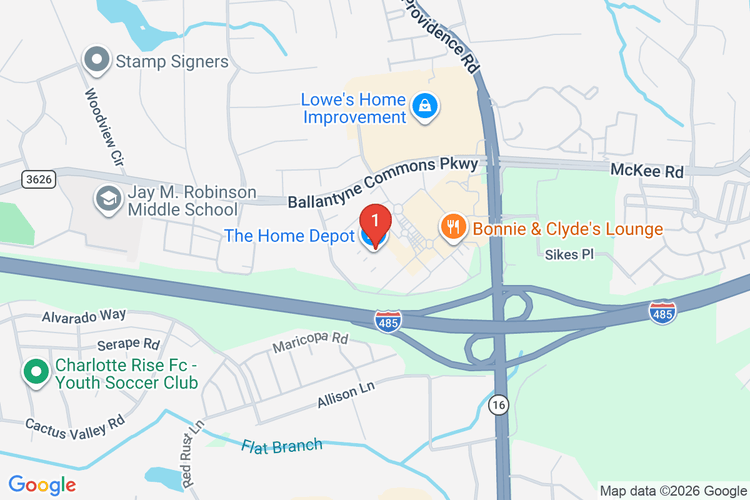 Map showing HOME DEPOT #3640 location