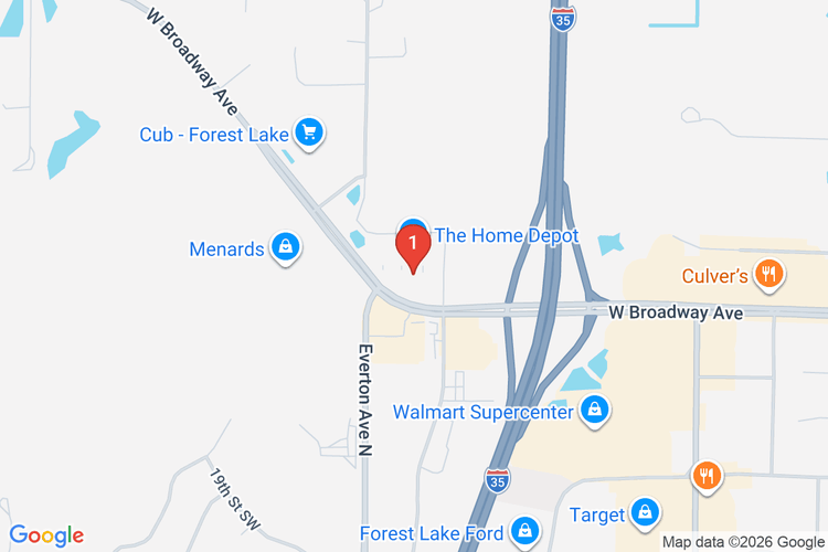 Map showing HOME DEPOT #2820 location