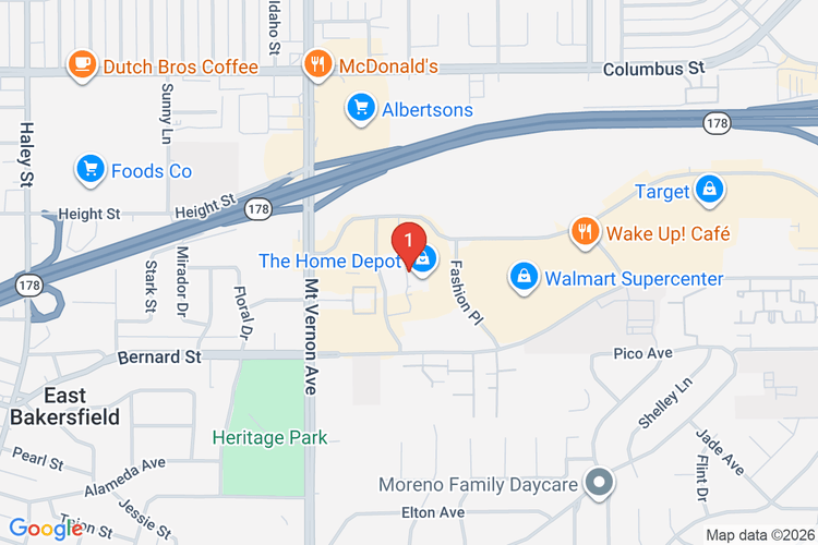 Map showing HOME DEPOT #1060 location