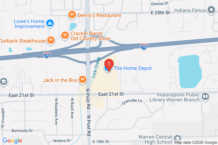 Map showing HOME DEPOT #2011 location
