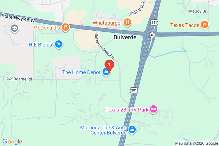 Map showing HOME DEPOT #6989 location