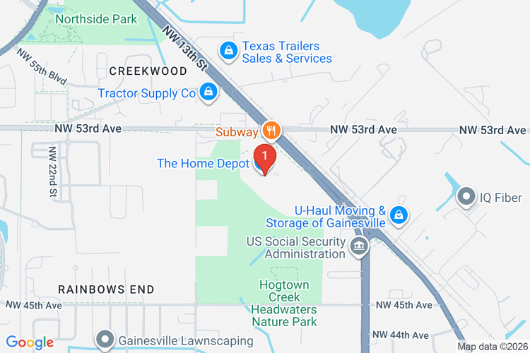 Map showing HOME DEPOT #1854 location