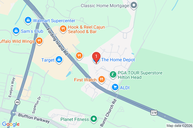 Map showing HOME DEPOT #1115 location