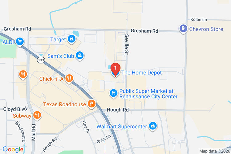 Map showing HOME DEPOT #8577 location