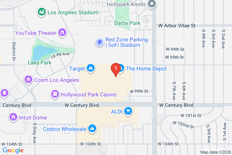 Map showing HOME DEPOT #1010 location