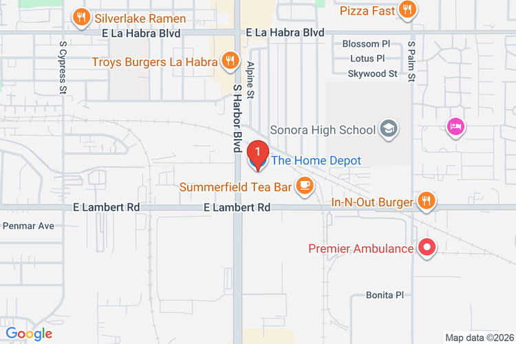 Map showing HOME DEPOT #6657 location