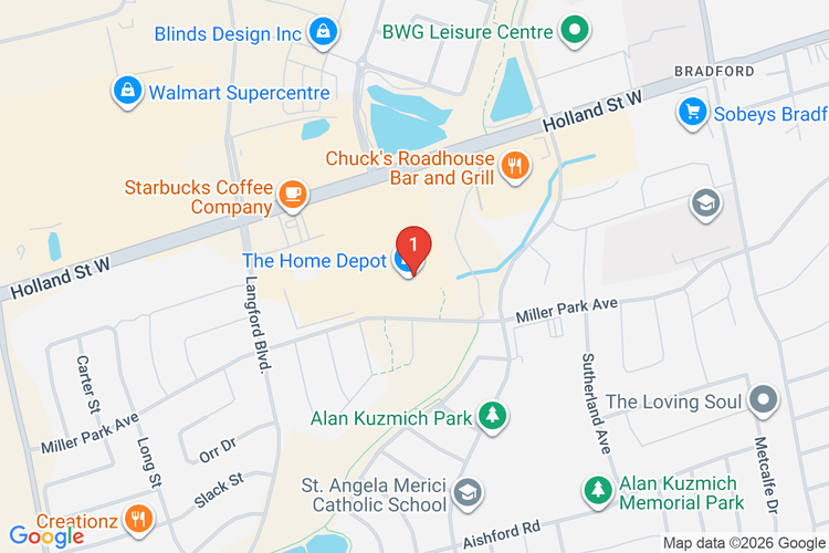 Map showing HOME DEPOT CAN #7264 location