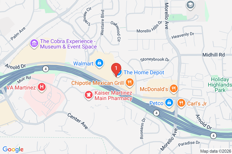 Map showing HOME DEPOT #1380 location