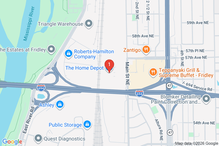 Map showing HOME DEPOT #2802 location