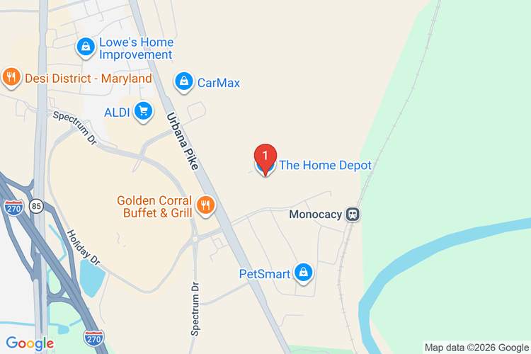 Map showing HOME DEPOT #2559 location