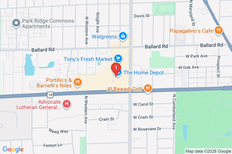 Map showing HOME DEPOT #1981 location