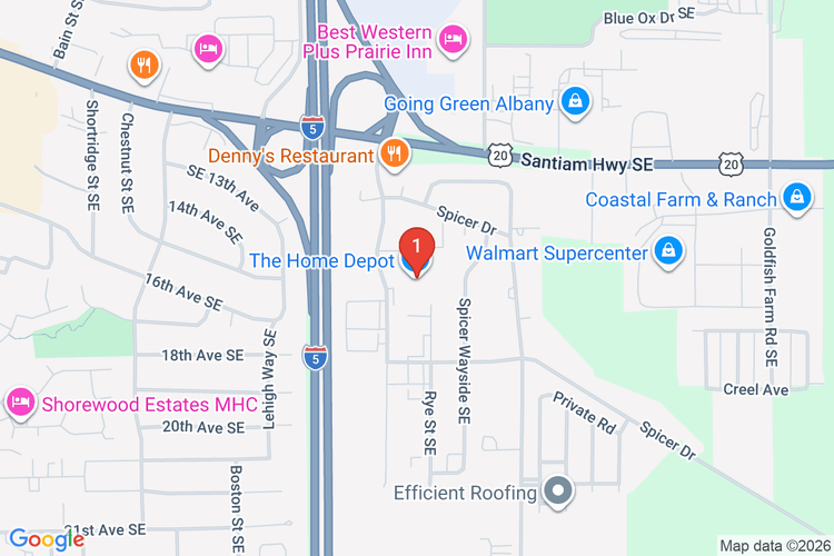 Map showing HOME DEPOT #4009 location