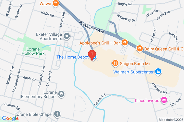 Map showing HOME DEPOT #4164 location