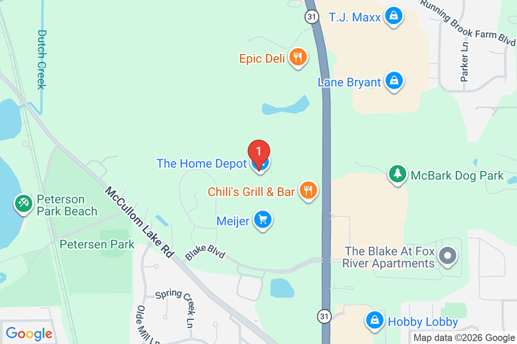 Map showing HOME DEPOT #1969 location