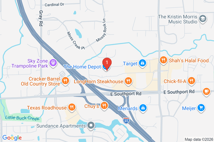 Map showing HOME DEPOT #2012 location