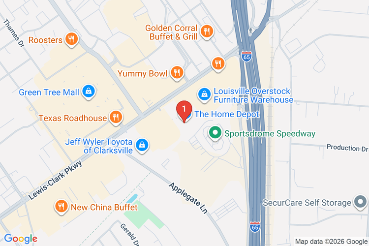Map showing HOME DEPOT #2002 location