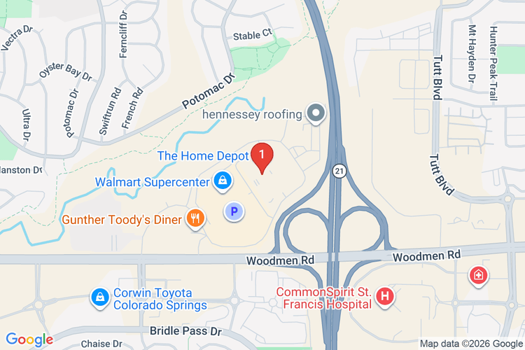 Map showing HOME DEPOT #1538 location
