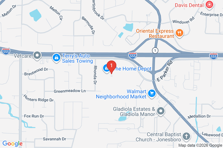 Map showing HOME DEPOT #1406 location