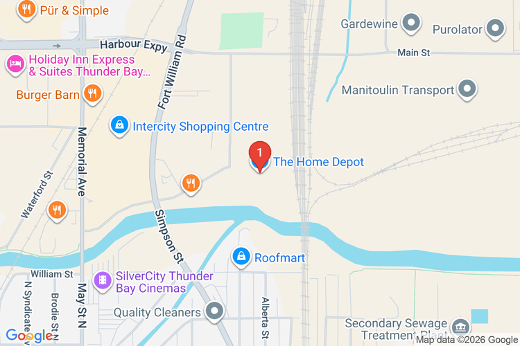 Map showing HOME DEPOT CAN #7102 location