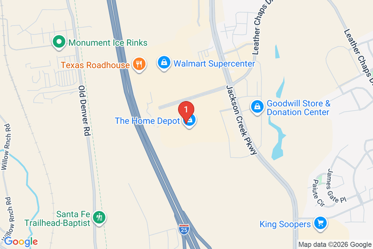 Map showing HOME DEPOT #1541 location