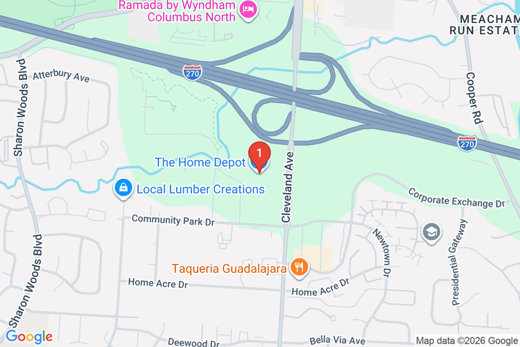 Map showing HOME DEPOT #3811 location