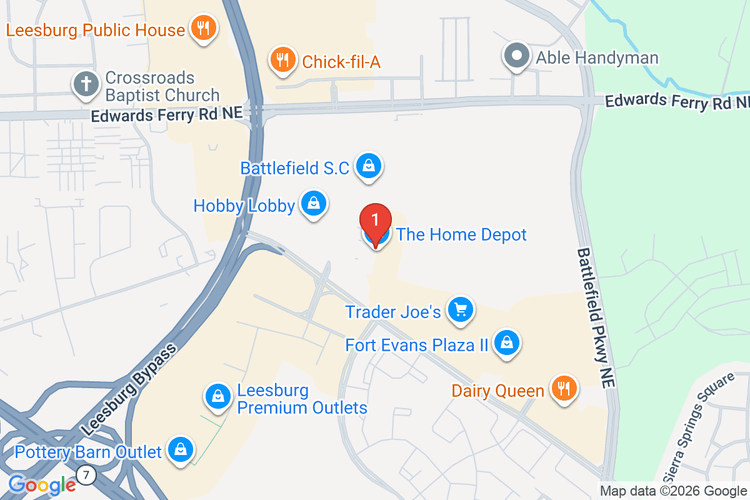 Map showing HOME DEPOT #4621 location