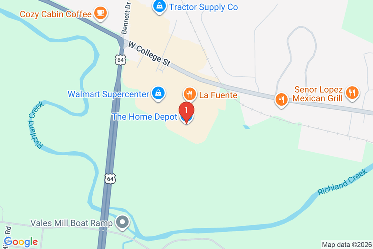 Map showing HOME DEPOT #0772 location