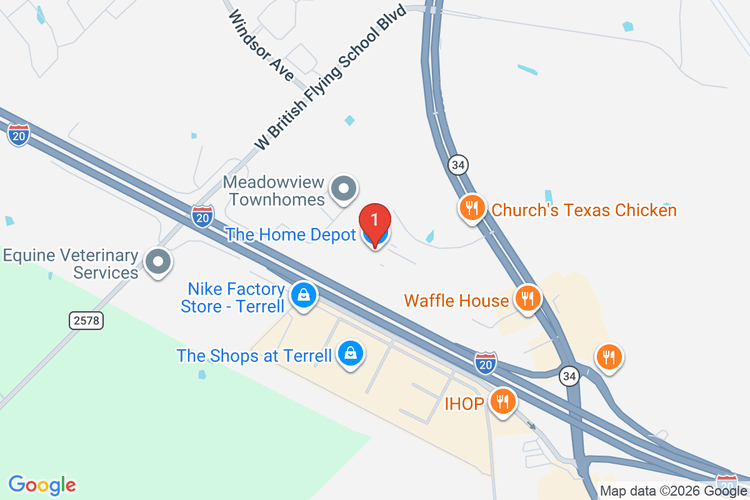 Map showing HOME DEPOT #6579 location