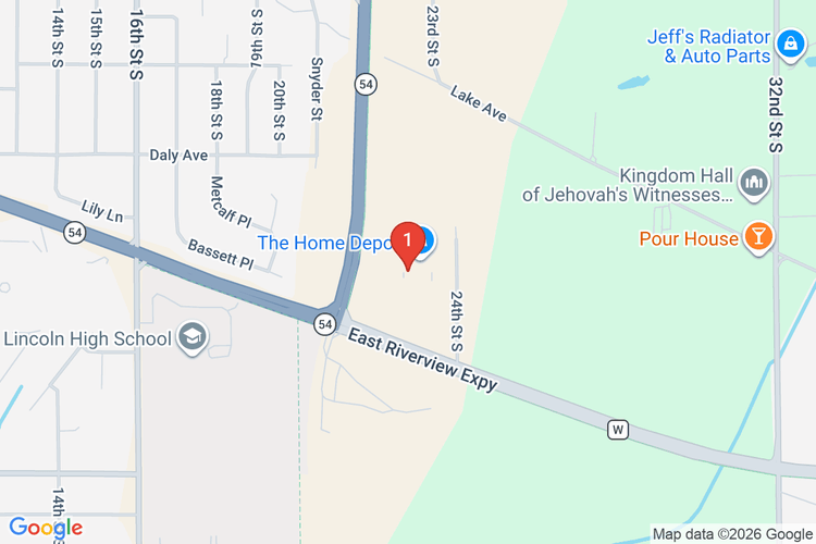 Map showing HOME DEPOT #4942 location