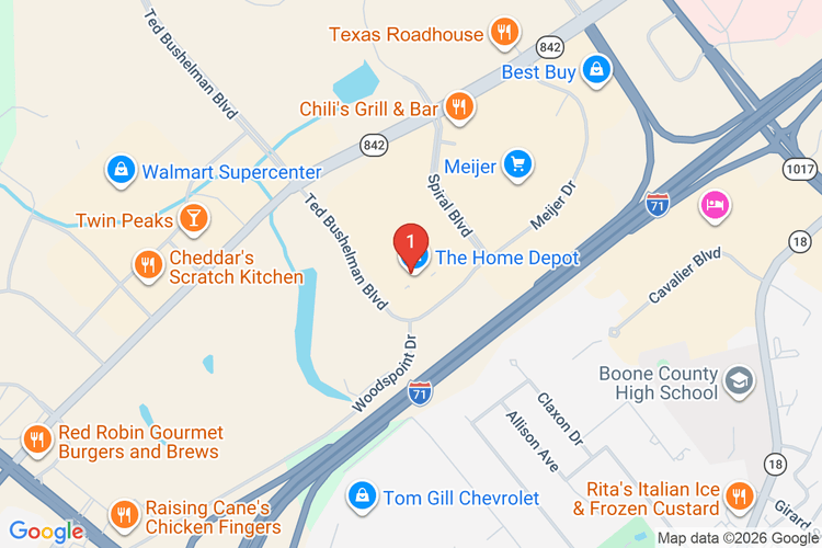 Map showing HOME DEPOT #2306 location