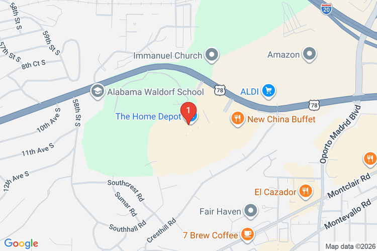 Map showing HOME DEPOT #0880 location