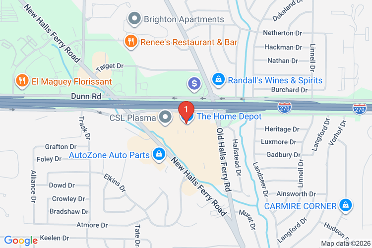 Map showing HOME DEPOT #3013 location