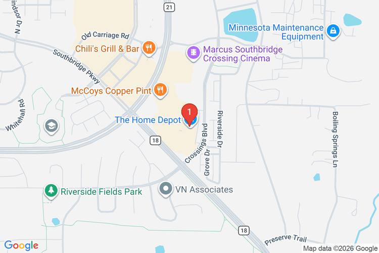 Map showing HOME DEPOT #2841 location