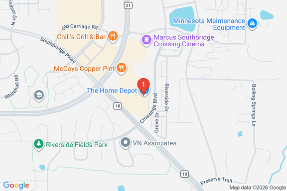 Map showing HOME DEPOT #2841 location