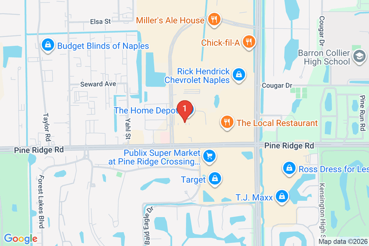 Map showing HOME DEPOT #0280 location