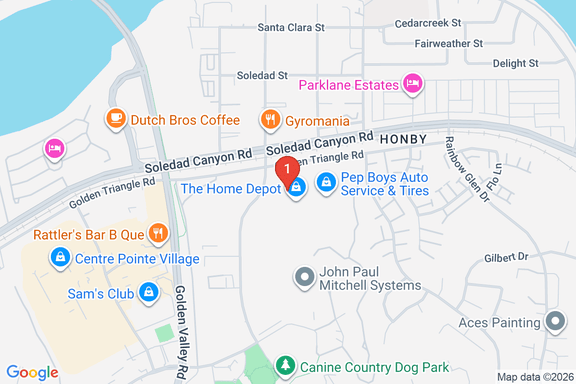Map showing HOME DEPOT #0653 location