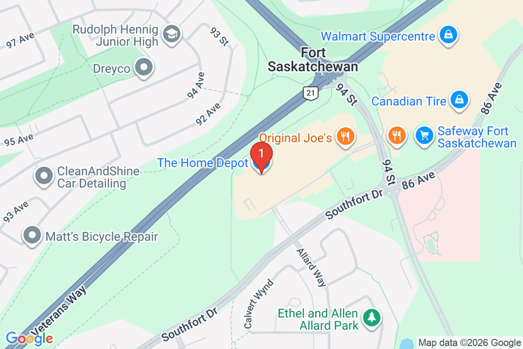 Map showing HOME DEPOT CAN #7222 location