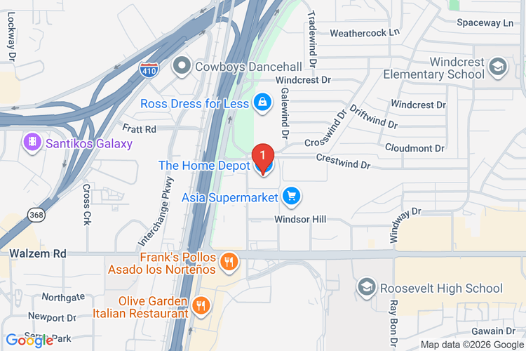 Map showing HOME DEPOT #0580 location