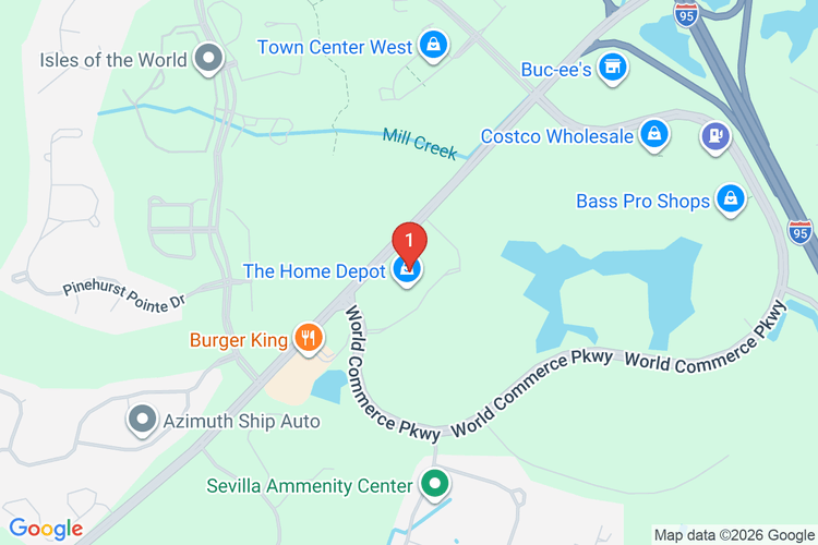 Map showing HOME DEPOT #6342 location