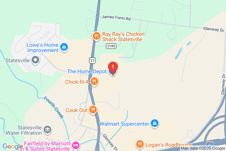 Map showing HOME DEPOT #3642 location