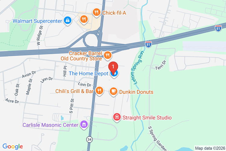 Map showing HOME DEPOT #4149 location