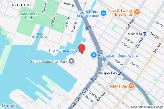Map showing HOME DEPOT #1225 location