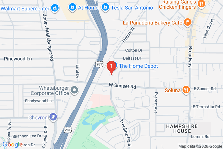 Map showing HOME DEPOT #6544 location