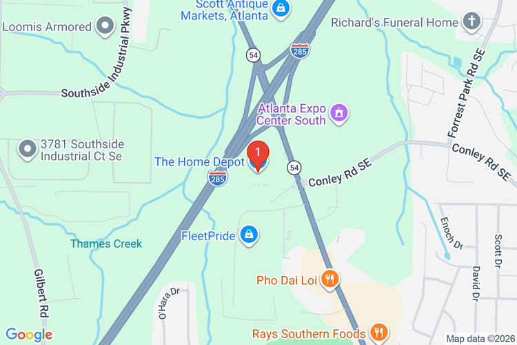Map showing HOME DEPOT #0123 location