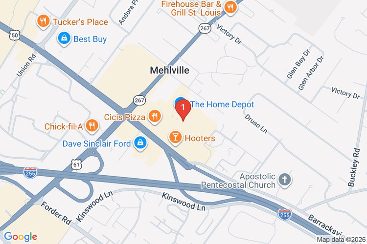 Map showing HOME DEPOT #3010 location