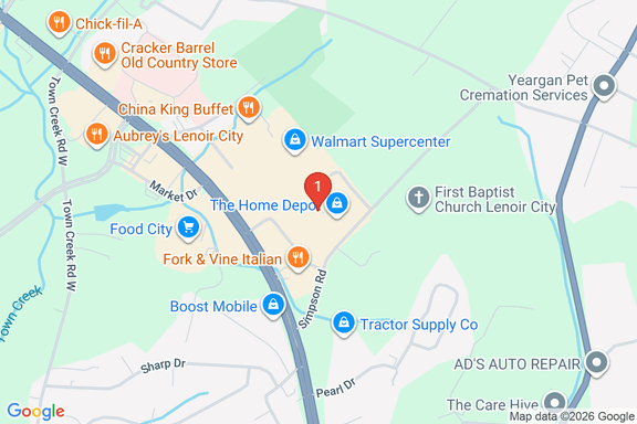 Map showing HOME DEPOT #0740 location