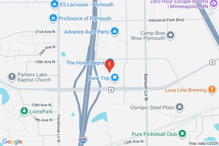 Map showing HOME DEPOT #2808 location