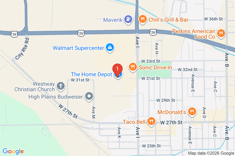 Map showing HOME DEPOT #3210 location