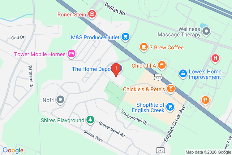 Map showing HOME DEPOT #0930 location